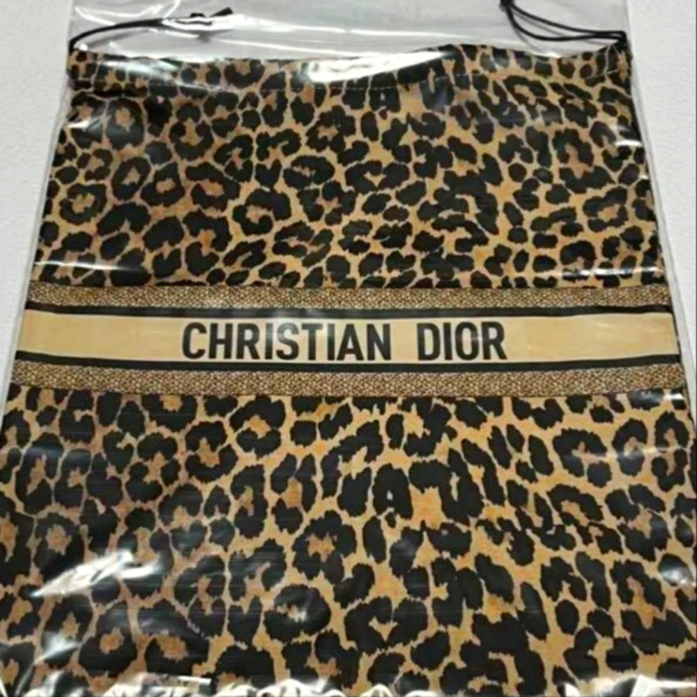 Dior Leopard Pattern Drawstring Bag - image 2